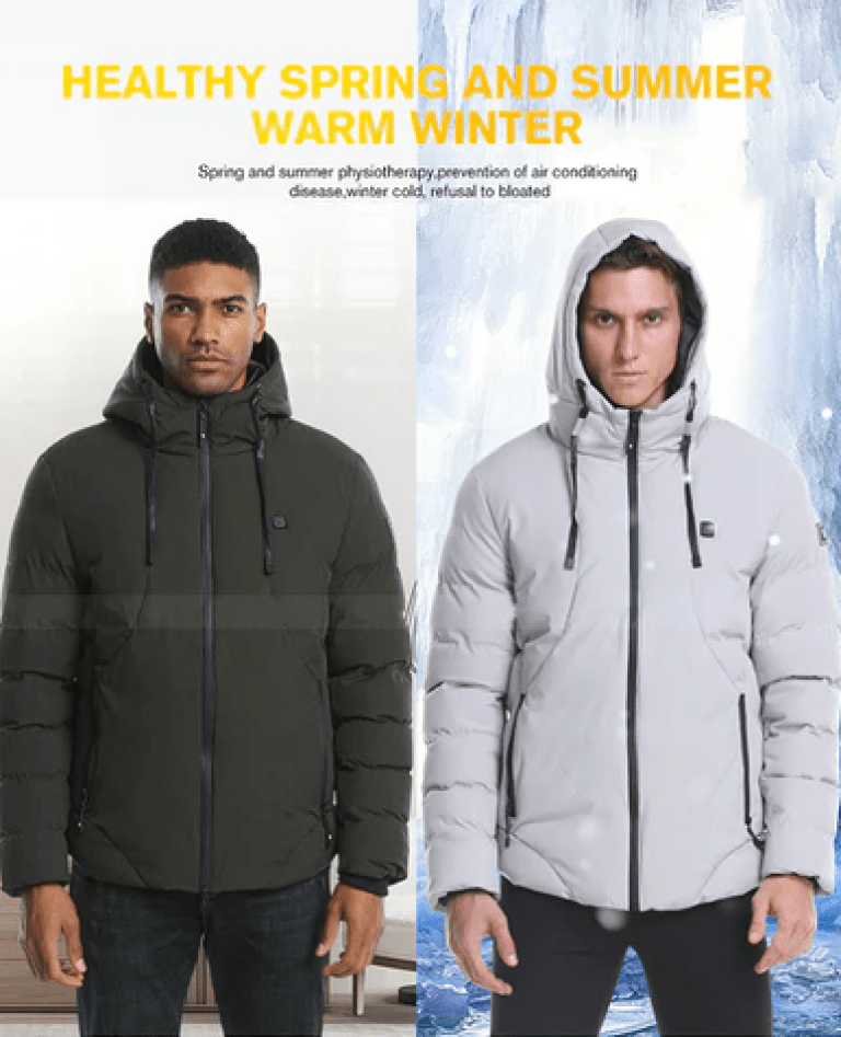 Veste Chauffante électrique Homme – Batterie 20000 MAh – 3 Niveaux – 6 Zones Chauffantes – Imperméable – Pour Ski, Rando
