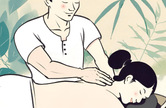 L'image montre un dessin d'une femme qui bénéficie d'un massage pour soulager la rétention d'eau dans son corps