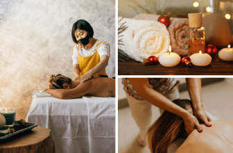 L'image montre une femme subir un massage musculaire