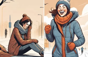 L'image montre le contraste entre deux femmes, la première est fatiguée à cause de ces jambes lourdes hiver, et la deuxième qui pratique un sport pour remédier à ce problème.