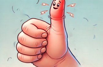 Illustration de l'arthrose dans les pouces montrant un pouce avec des signes de douleur et d'inflammation